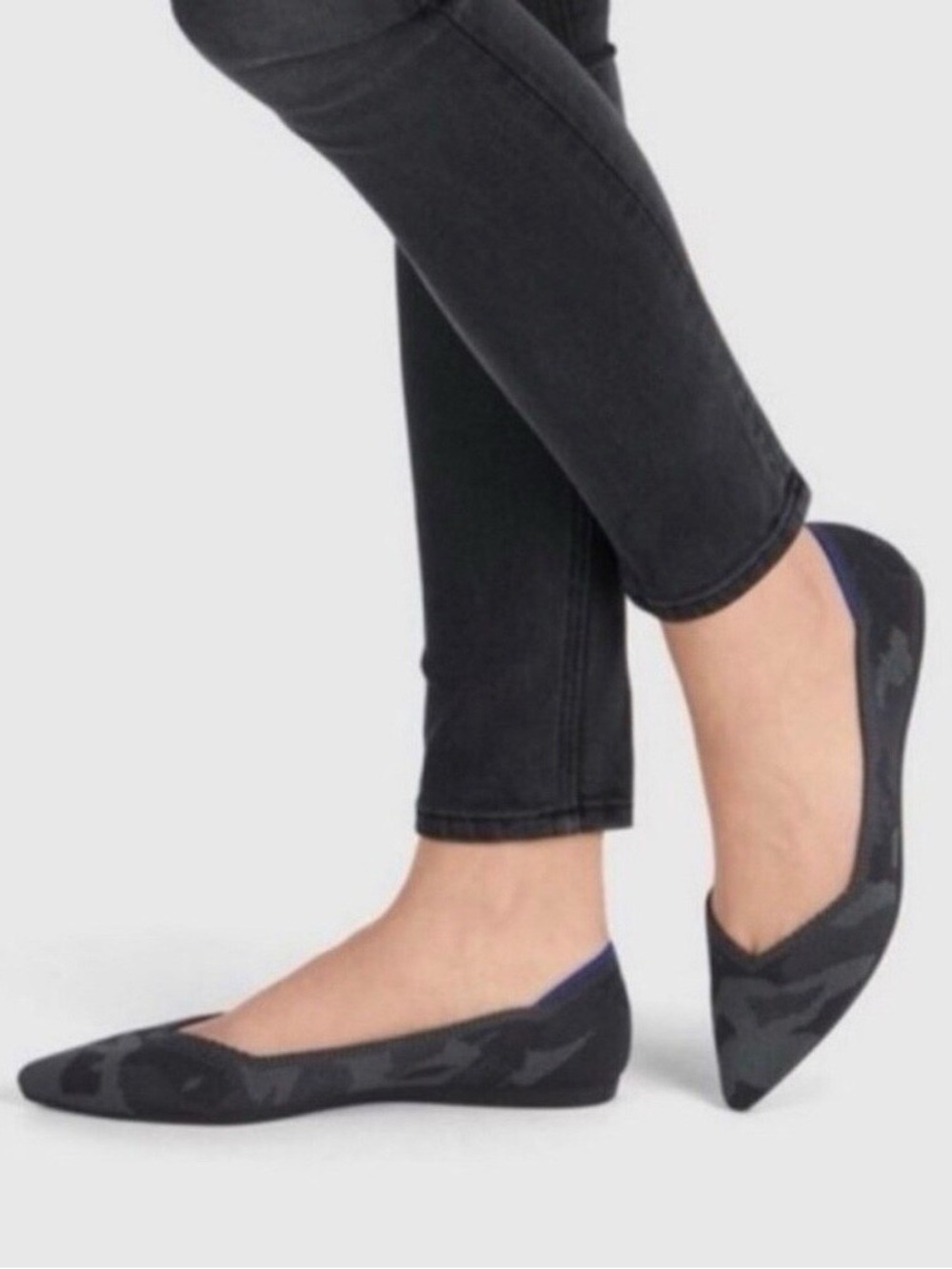 Rothy's The Point Flats Size 10 Gray Black Camo